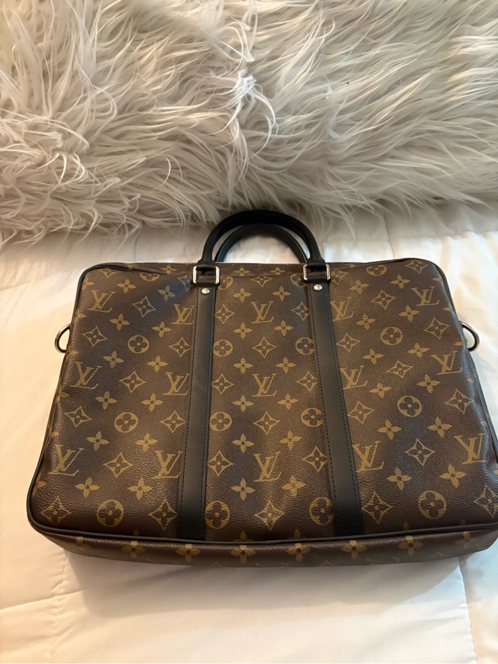 New - Never Used - Louis Vuitton Monogram Macassar Porte Documents Jour - Picture 10 of 14